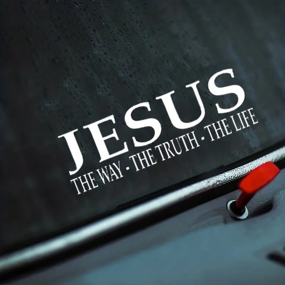 🕊”Jesus The Way-The Truth-The Life” White Letters Clear Vinyl Decal! - Picture 1 of 7